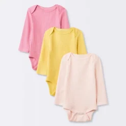 Baby Girls' 3pk Long Sleeve Waffle Bodysuit - Cloud Island™ Pink -Cheap Cloud Island Store GUEST 0519e5ad 7837 43db a325 09c5dbddd3a9