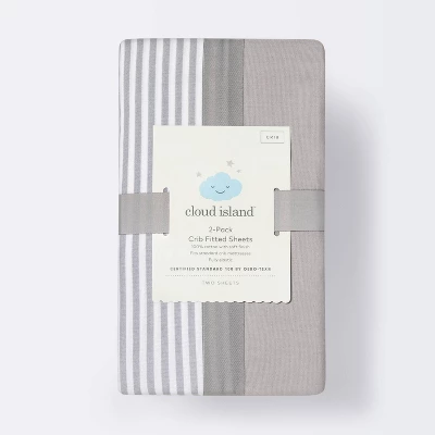 Fitted Crib Sheet - Cloud Island™ - Stripe/Gray - 2pk Fitted Crib Sheet - Cloud Island™ - Stripe/Gray - 2pk -Cheap Cloud Island Store GUEST 376efea0 bd49 4a35 9917 fcfd2a57cca0