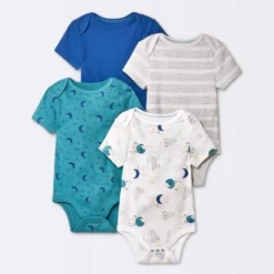 Baby 4pk Short Sleeve Bodysuit - Cloud Island™ Blue -Cheap Cloud Island Store GUEST 38142cdc 1d05 442d ba26 7b8eb58bc361