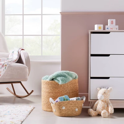 Braided Water Hyacinth with Tufted Embroidery Square Storage Basket - Cloud Island™ Braided Water Hyacinth With Tufted Embroidery Square Storage Basket - Cloud Island™ -Cheap Cloud Island Store GUEST 650eb012 1aeb 4075 abdd f5ff62e2d5d7