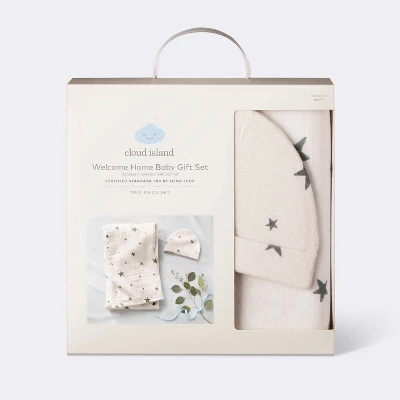 Hospital Muslin Swaddle Baby Blanket and Hat Gift Set - Cream and Gray Stars - 2pk - Cloud Island™ Hospital Muslin Swaddle Baby Blanket And Hat Gift Set - Cream And Gray Stars - 2pk - Cloud Island™ -Cheap Cloud Island Store GUEST a6b54576 04dc 4635 a255 f297191c27e1