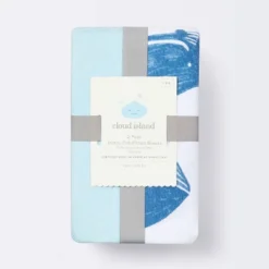 Fitted Jersey Crib Sheet Whales - Solid Blue - 2pk - Cloud Island™ -Cheap Cloud Island Store GUEST a7687748 f28c 432a a386 ec9fef5228c2