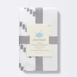 Fitted Jersey Crib Sheet - Cloud Island™ Gray Chevron And Solid White - 2pk -Cheap Cloud Island Store GUEST c62fb659 0ab0 4bfc 8594 efba432915bd