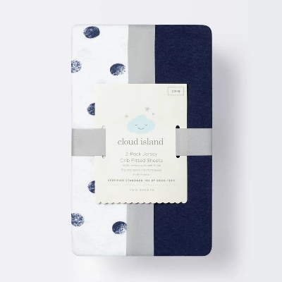 Fitted Jersey Crib Sheet Dots and Solid Navy Blue - Cloud Island™ - Navy - 2pk Fitted Jersey Crib Sheet Dots And Solid Navy Blue - Cloud Island™ - Navy - 2pk -Cheap Cloud Island Store GUEST d88e5706 5c38 4a3d 9e95 2f02319aee92